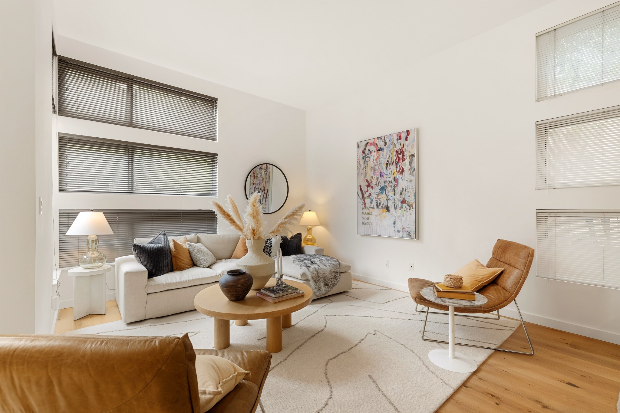 Living room with layered seating