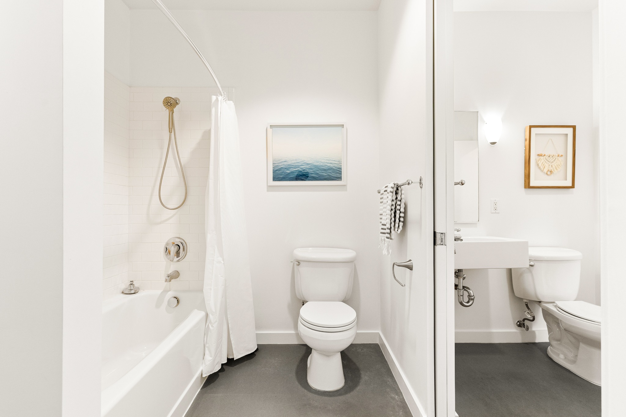 Shower over tub bathroom view