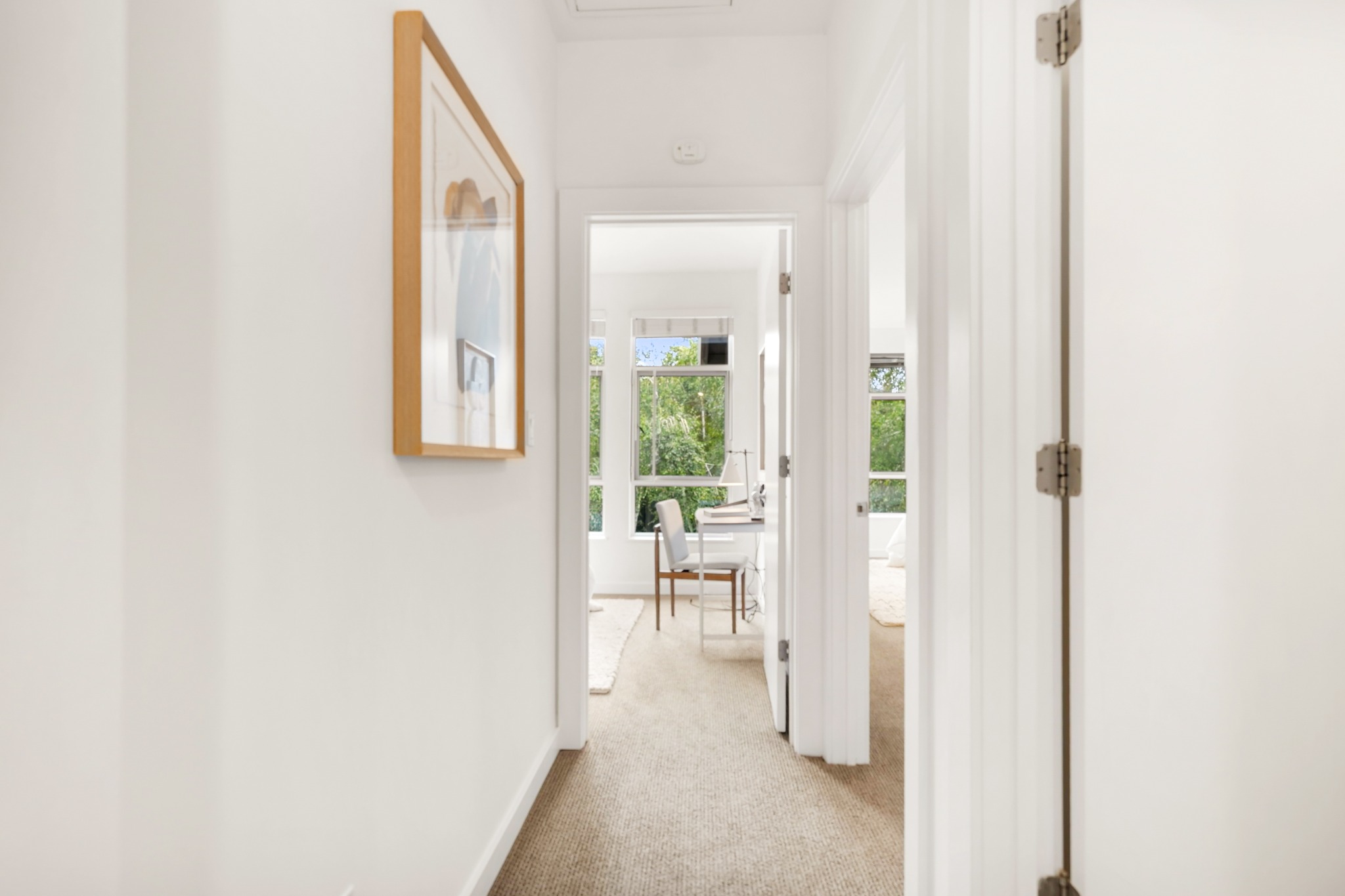 Upstairs hallway with natural light